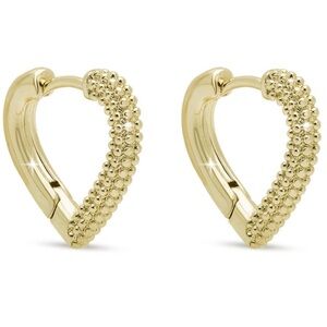 Gold Heart Hoop Earrings | 14K Gold Plated Waterproof Everyday Jewelry
